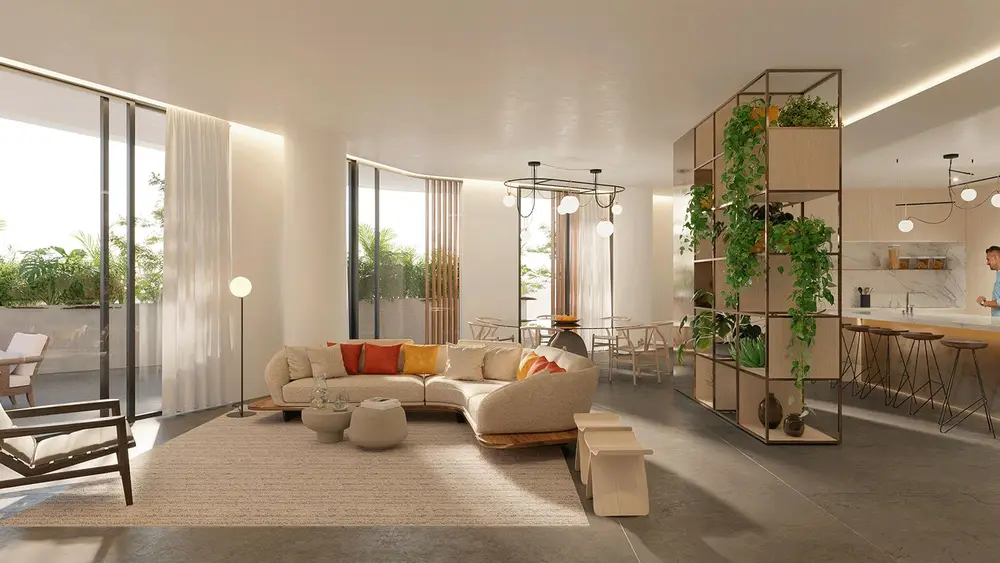 Sala y terraza (imagen ilustrativa)
